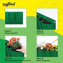 Load image into Gallery viewer, Highland Garden Supply Horizontal Hanging Garden Planter 7 Pocket Green