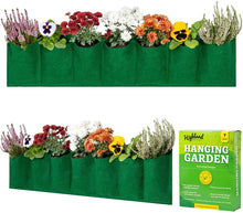 Load image into Gallery viewer, Highland Garden Supply Horizontal Hanging Garden Planter 7 Pocket Green