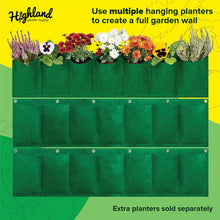 Load image into Gallery viewer, Highland Garden Supply Horizontal Hanging Garden Planter 7 Pocket Green