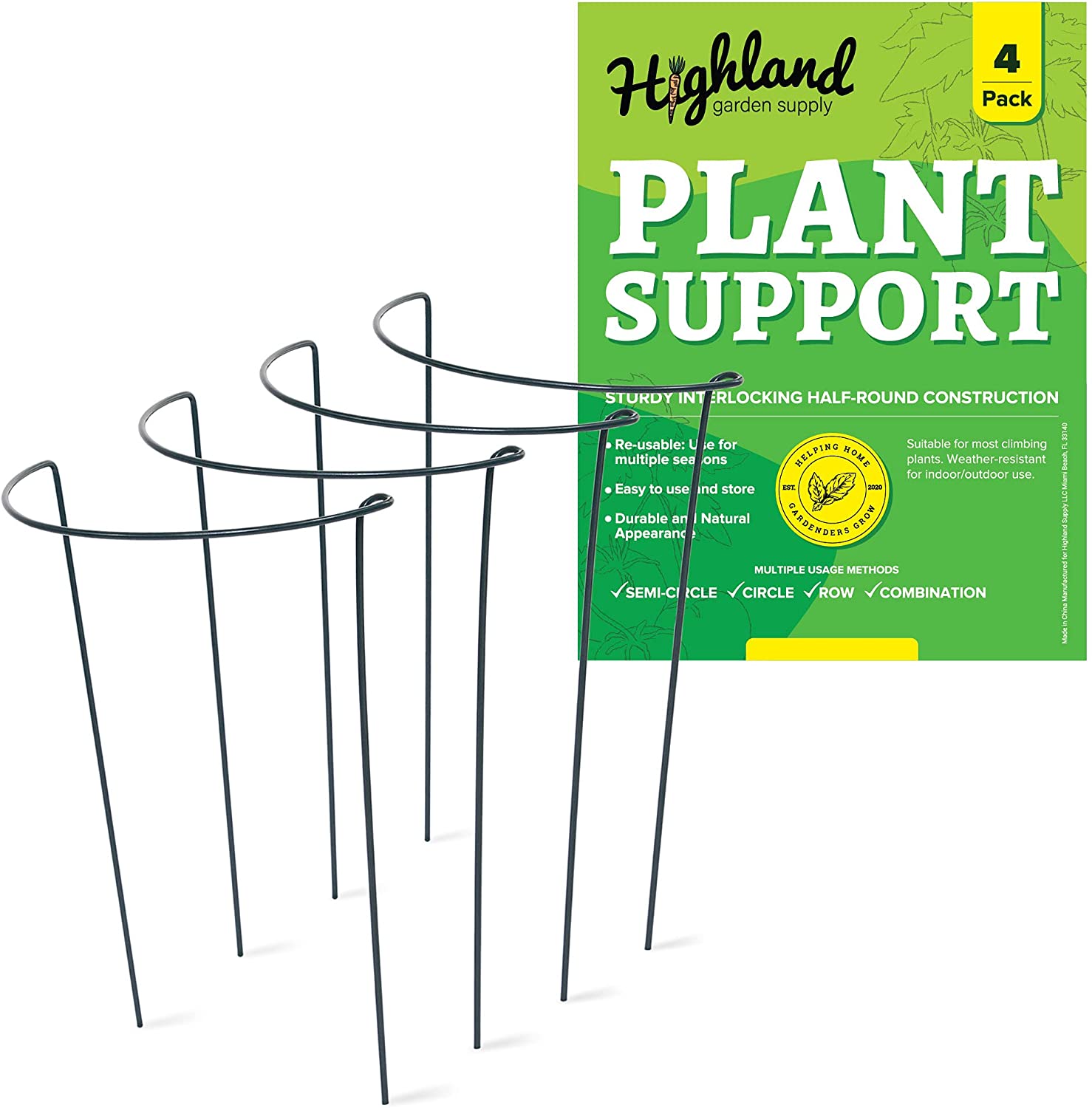 indoor plant support stakes Highland Garden Supply Plant Support Stakes Half Round (4-Pack)