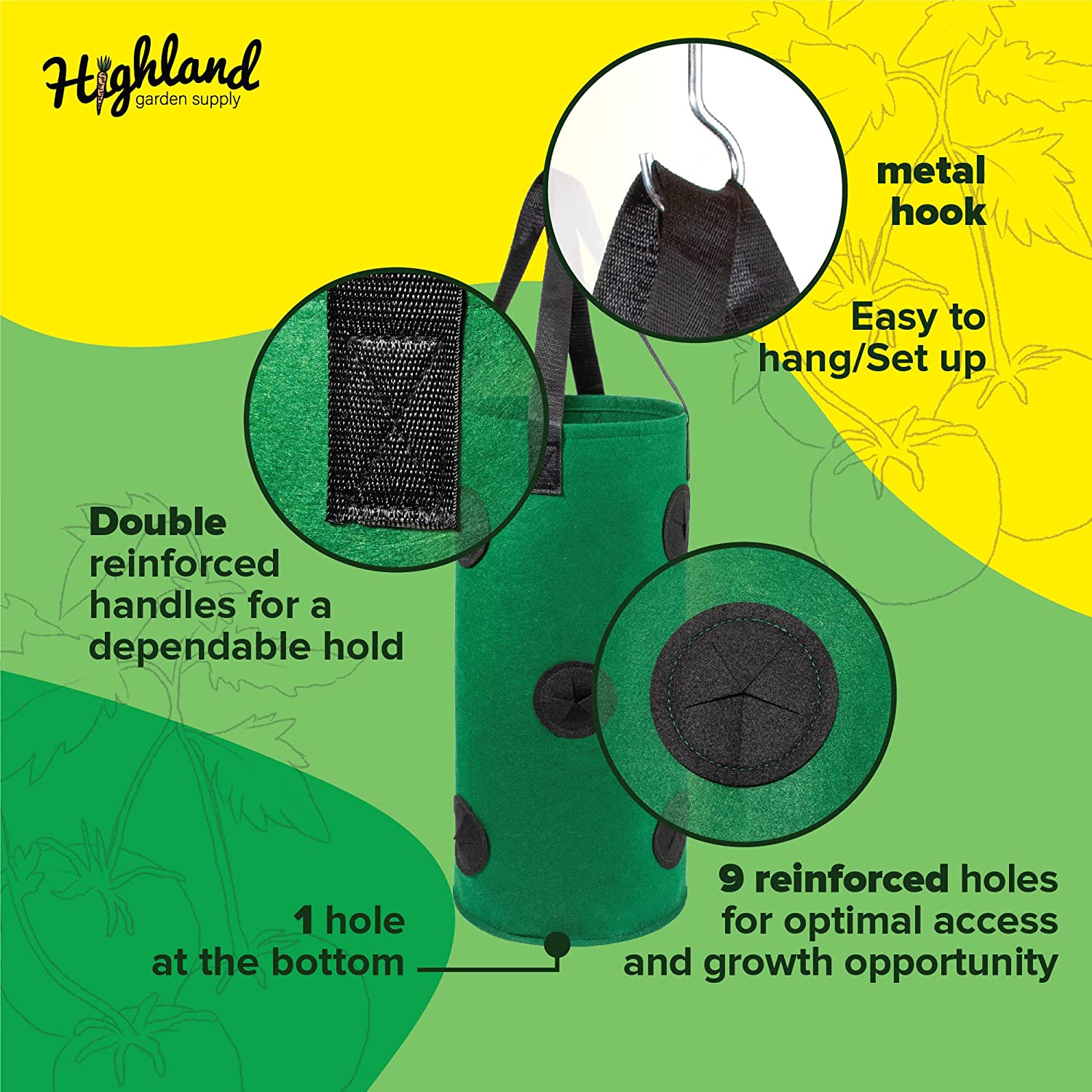 hanging strawberry planter kit Highland Garden Supply Hanging Strawberry Planter Green
